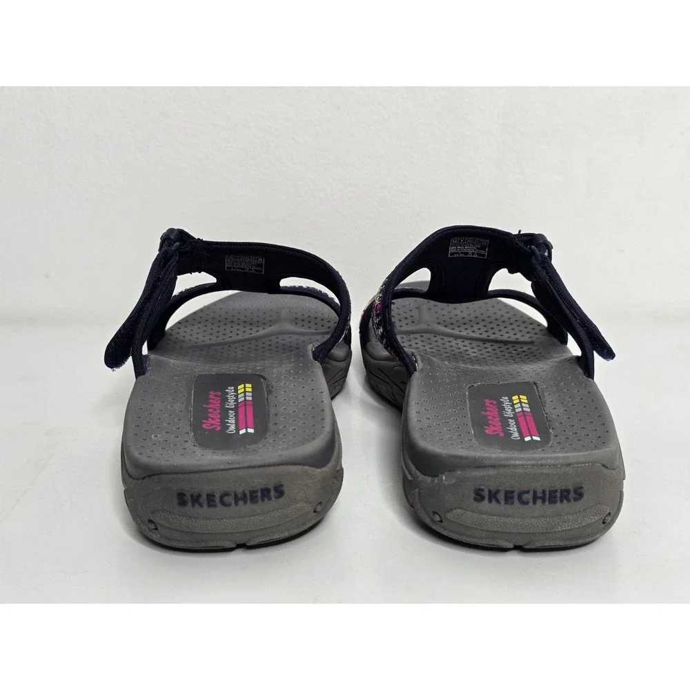 Skechers Sandals Womens 10 Reggae Sequence Slide T Strap Slip On Casual 41115